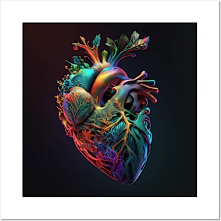 Anatomical heart - trippy style Posters and Art